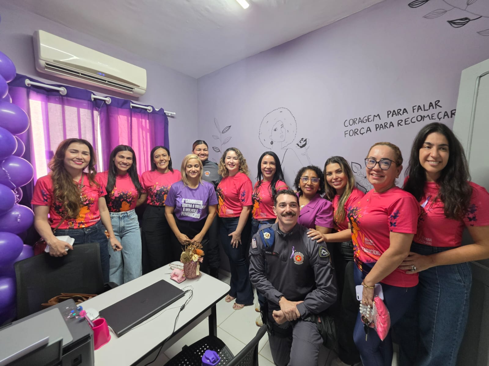 joao lisboa Grupo reunido durante atividade do Agosto Lilás de enfrentamento à violência contra a mulher em João Lisboa.